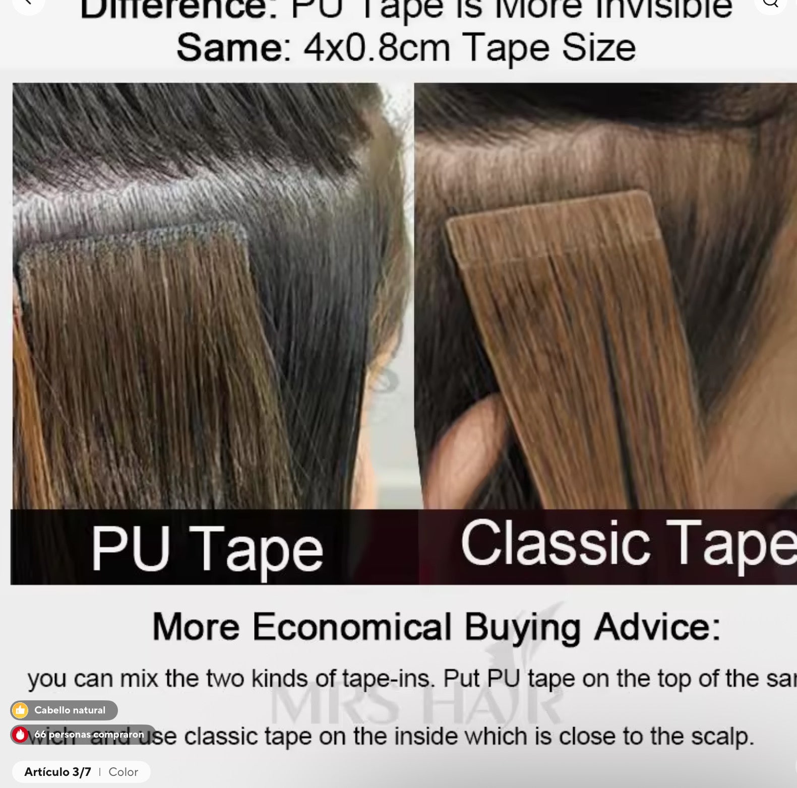 Extenciones de pelo natural adhesivas