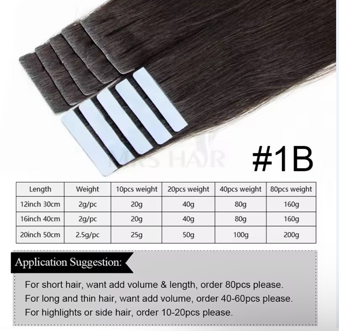 Extenciones de pelo natural adhesivas