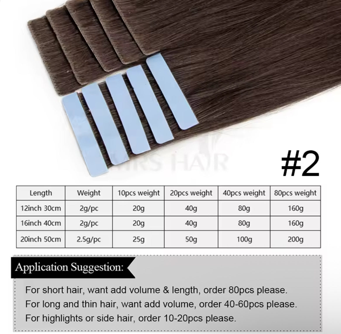 Extenciones de pelo natural adhesivas