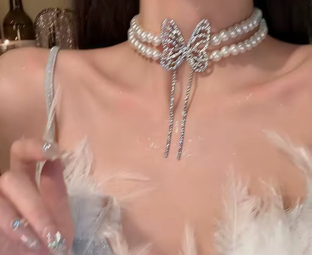 Collar glam pearls