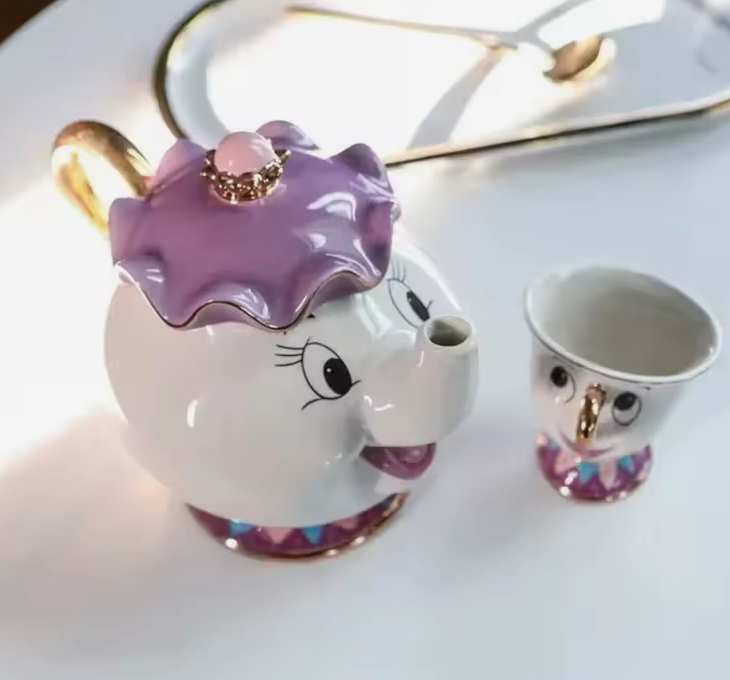 Juego de taza y tetera disney original