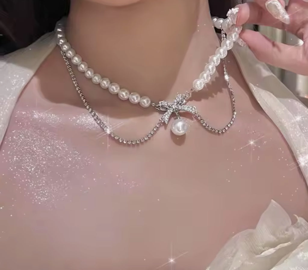 Collar glam pearls