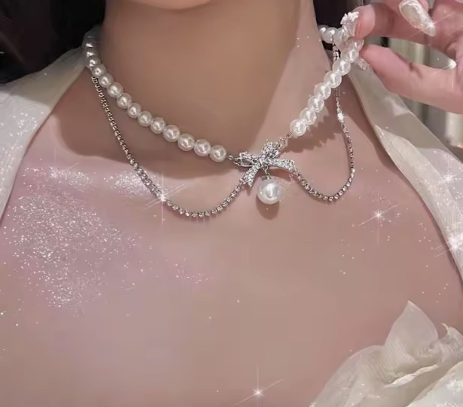 Collar glam pearls