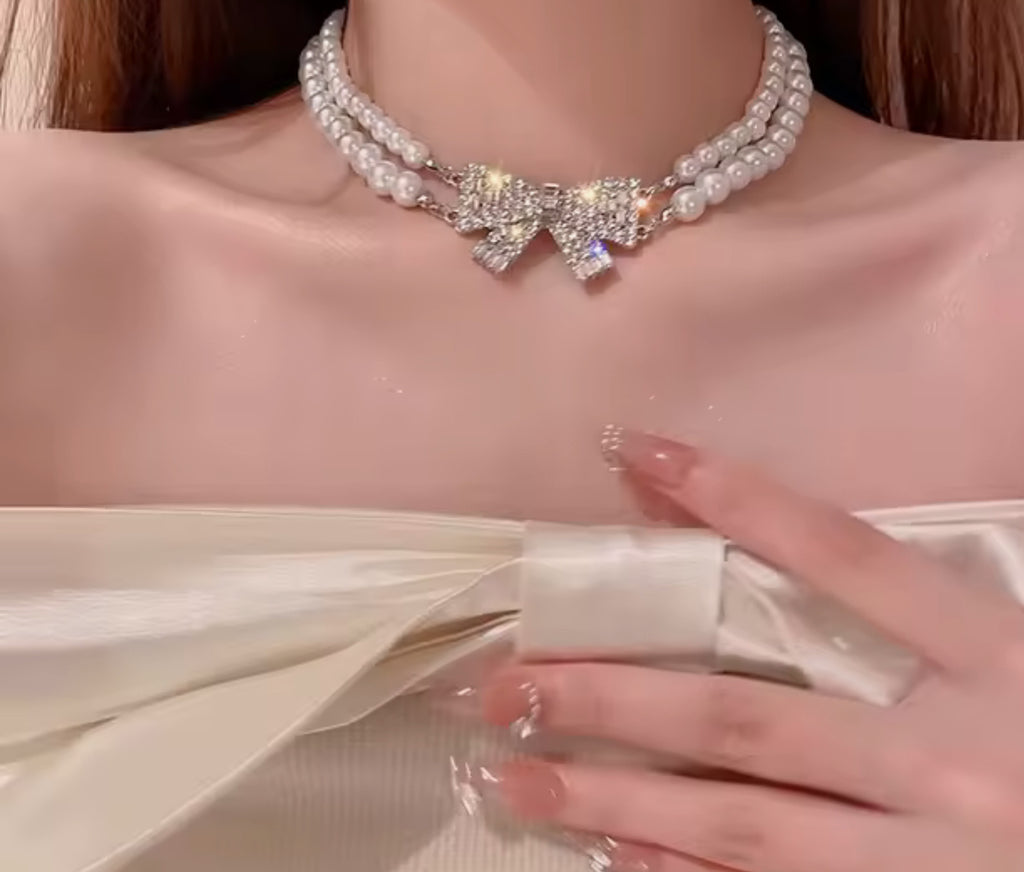 Collar glam pearls