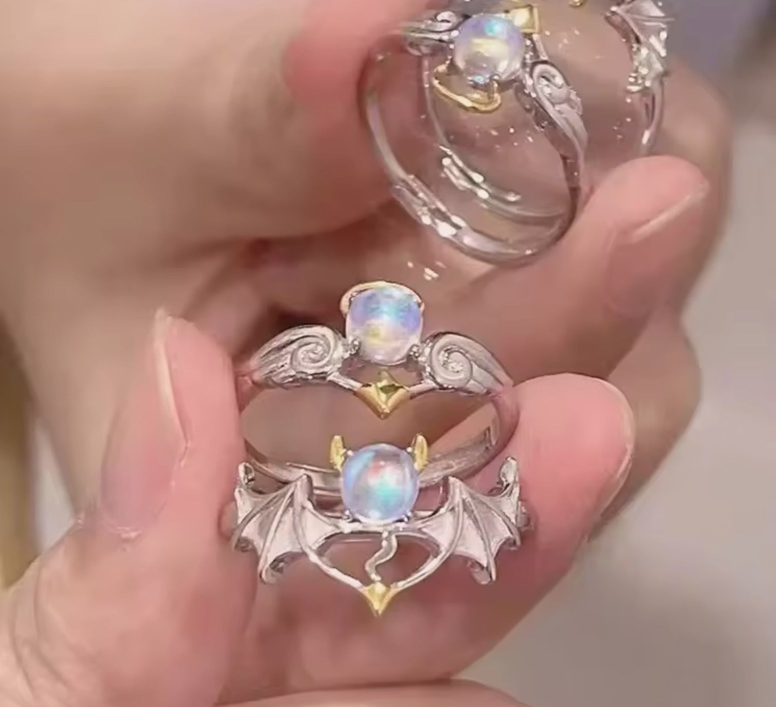 Anillos débil ángel 2pc